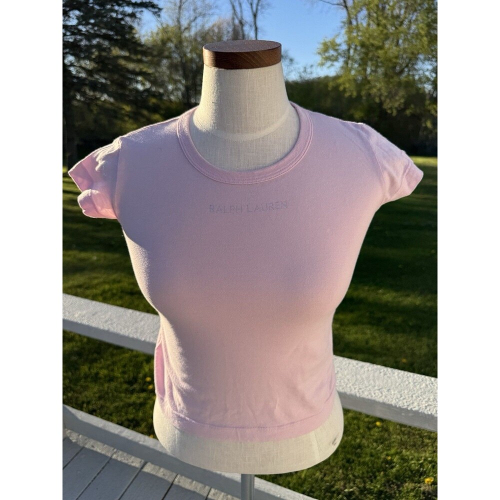 NWT Ralph Lauren Light Pink Cropped Baby Tee Medium